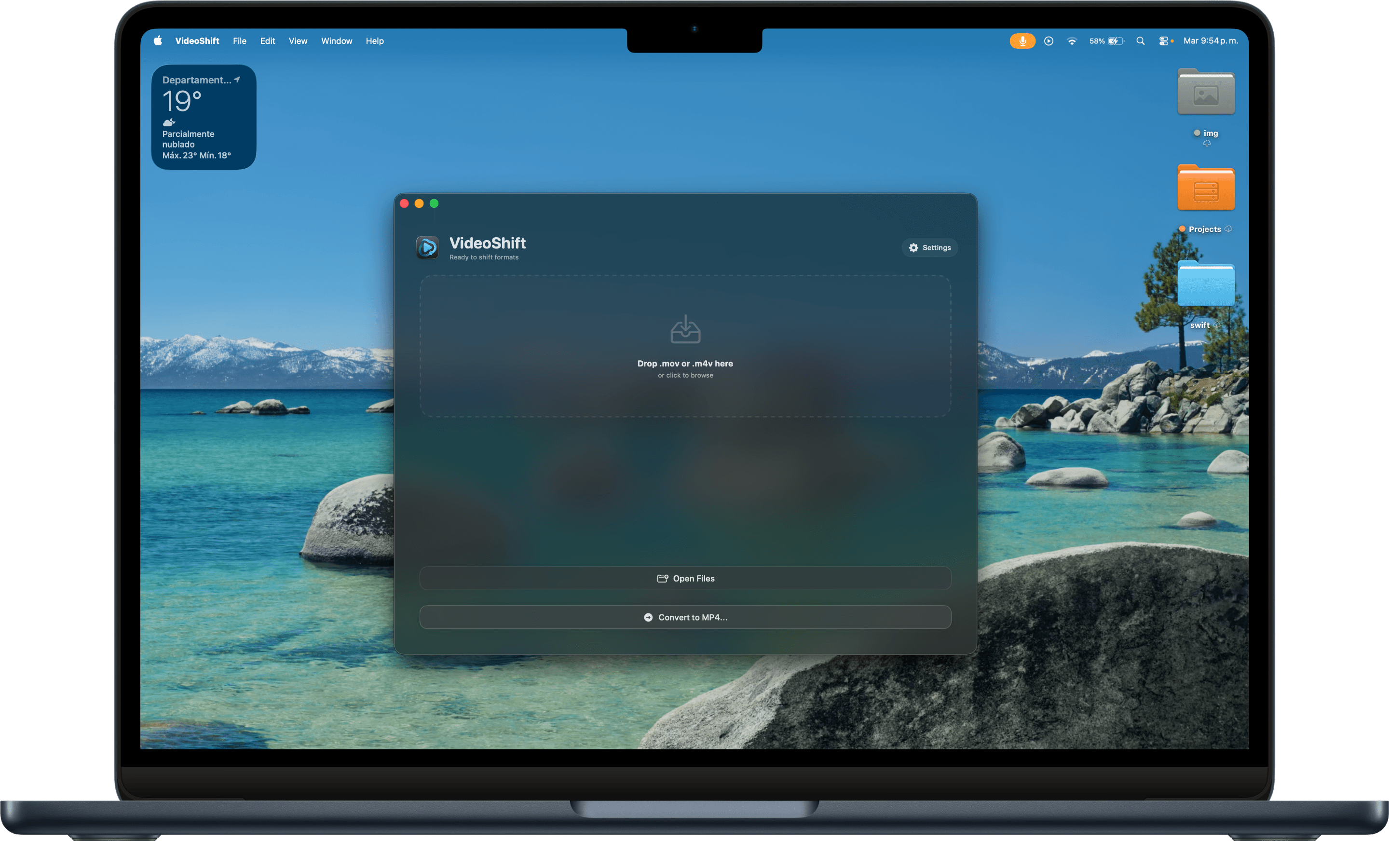 VideoShift app interface